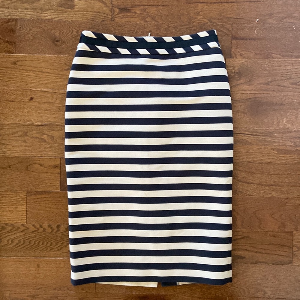 BODEN Women's Black/Cream Striped Pencil skirt